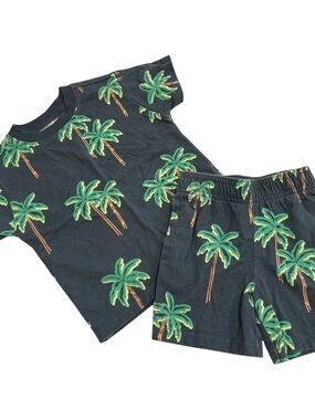 Garanimals Blue Tee with Green and Yellow Palm Print